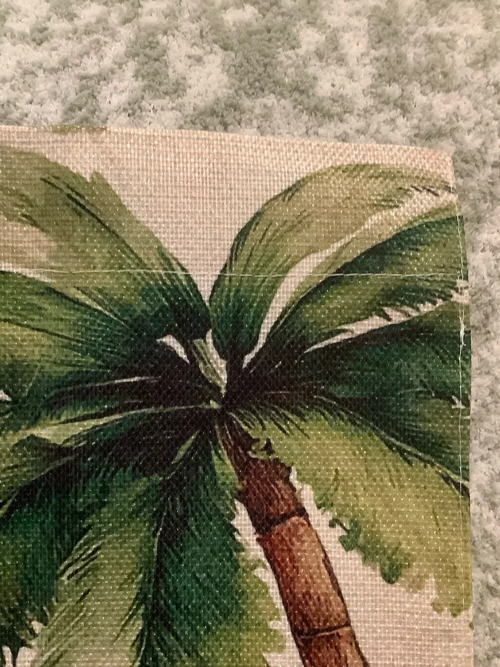 Hello Sunshine Tropical Palm Coconut Floral Small Garden Flag Burlap NWT